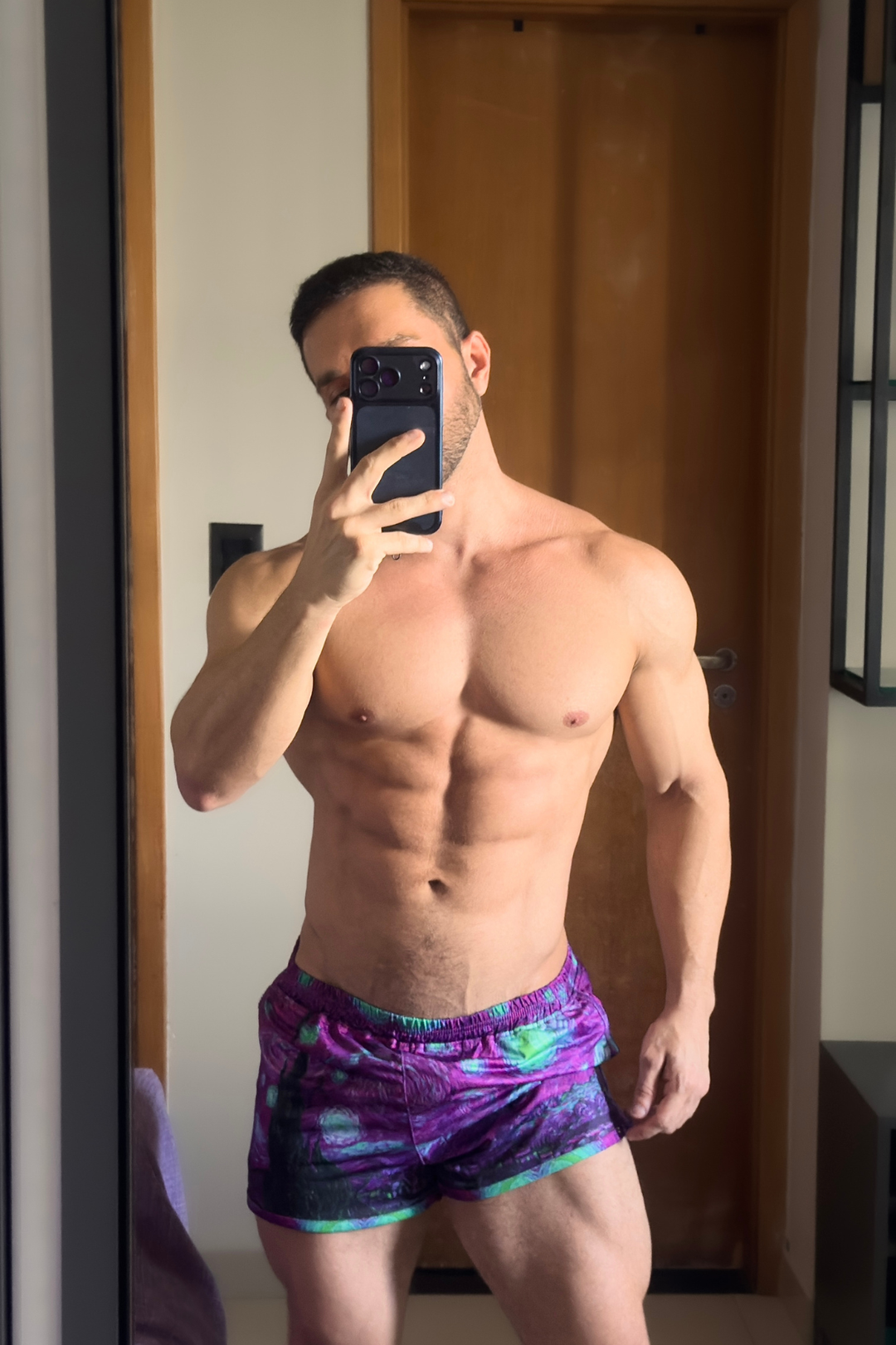 2" Side Split Booty Shorts - Starry Night