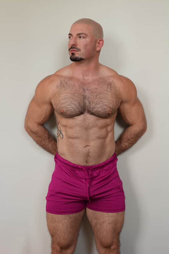 Karma 2" Short Shorts with Zipper Pockets - Magenta