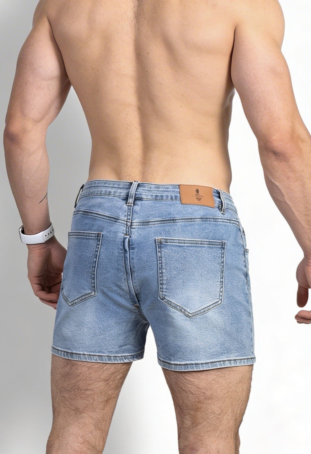 Peek-A-Boo Denim Shorts - Dark Blue