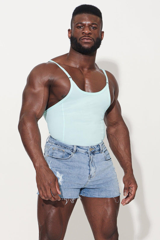 Let-Them-Know Camisole Bodysuit - Pale Blue - JJ Malibu 