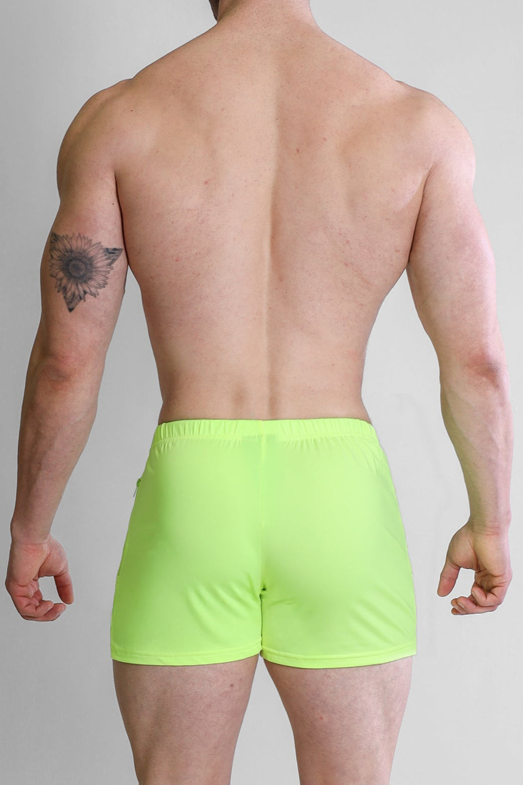 Karma 2" Short Shorts with Zipper Pockets - Neon Yellow