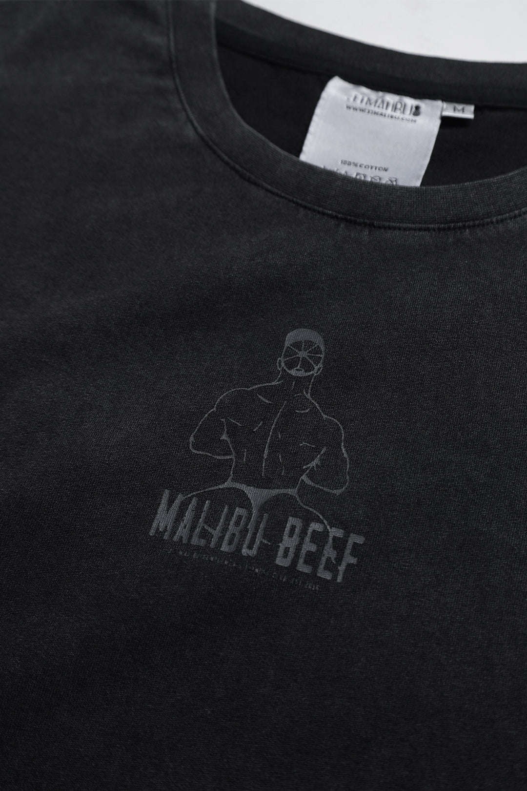 Vintage-Washed Drop-Shoulder Crop Tee - Beefcake