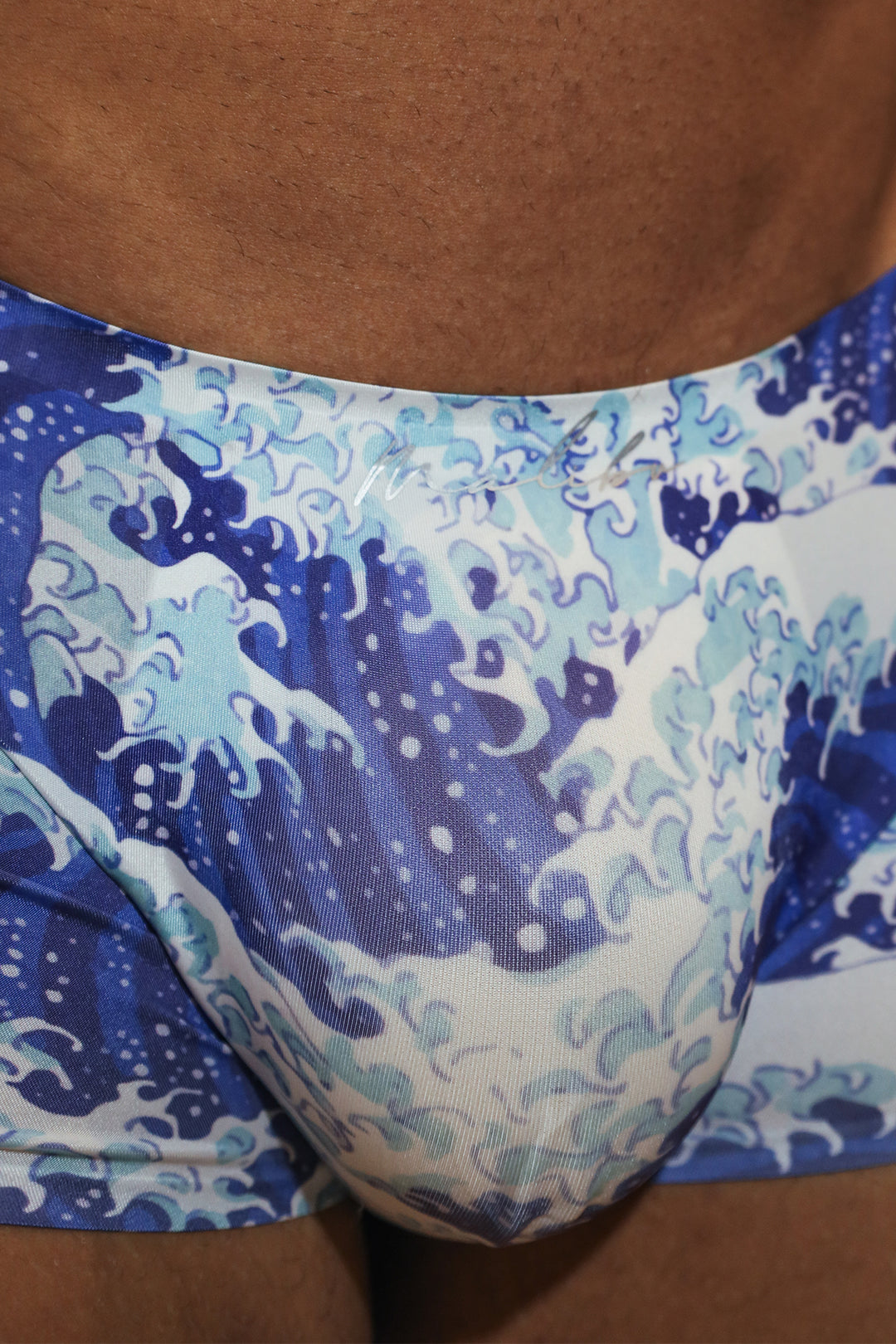 Come-Over Silky Seamless Boxer Briefs - Crashing Waves
