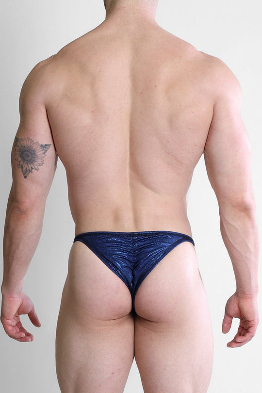 Luna Scrunch-Butt Thong - Metallic Blue