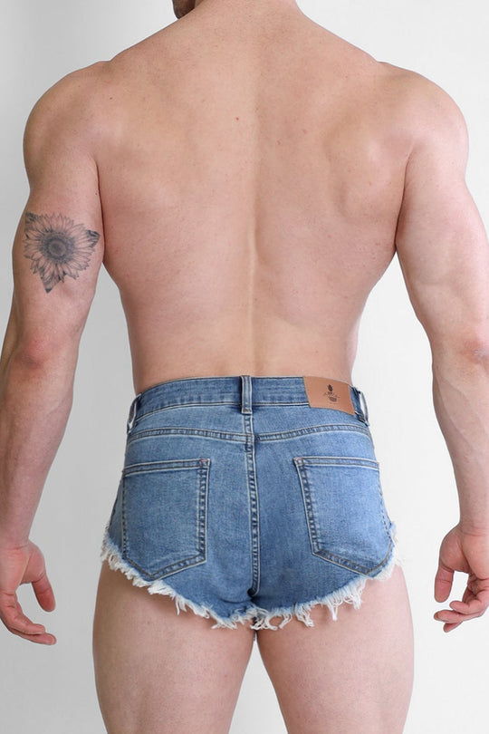 Cheeky Summer 2.5" Denim Brief Shorts - True Blue