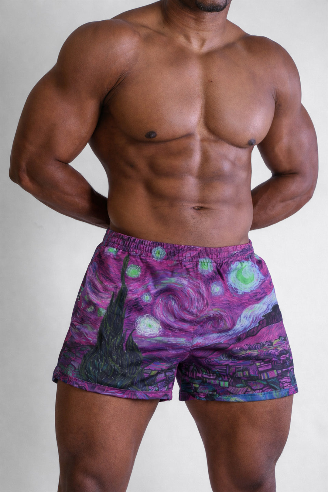 2" Side Split Booty Shorts - Starry Night