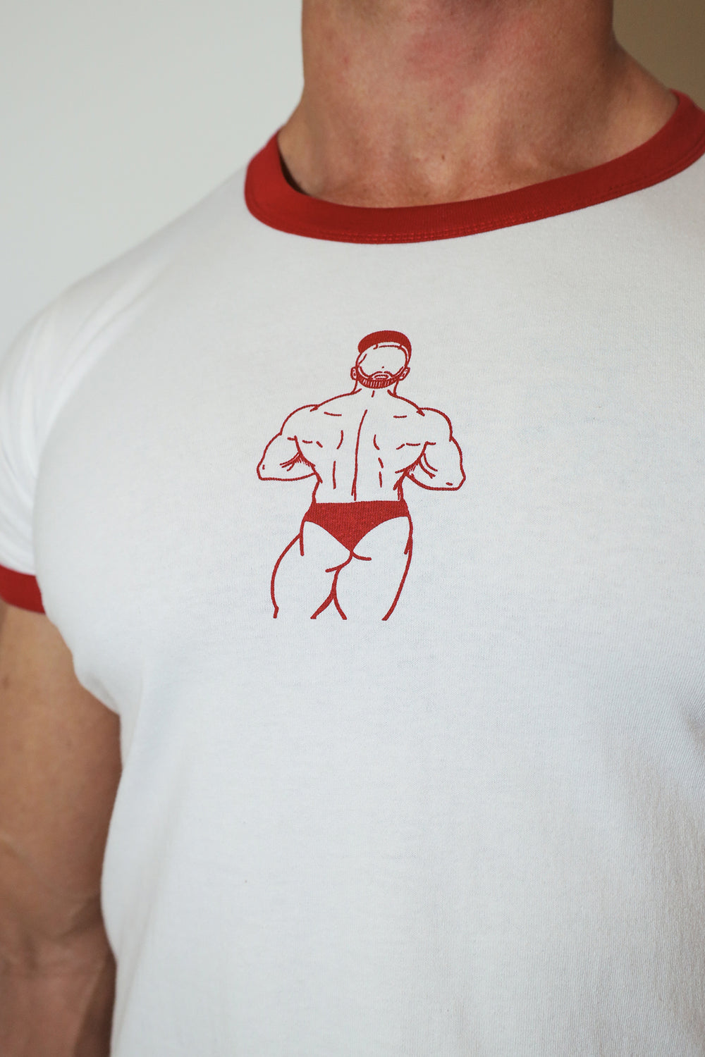 Field-Day Ringer Tee - White w/ Red Trim