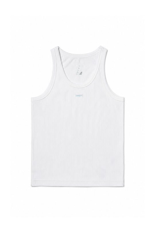 Slim Rib Knit Tank Top - White
