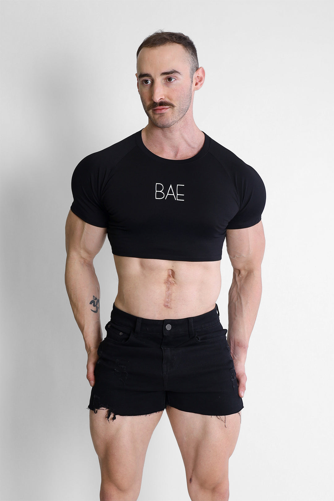 Muscle-Fit Crop Tee - Midnight Bae