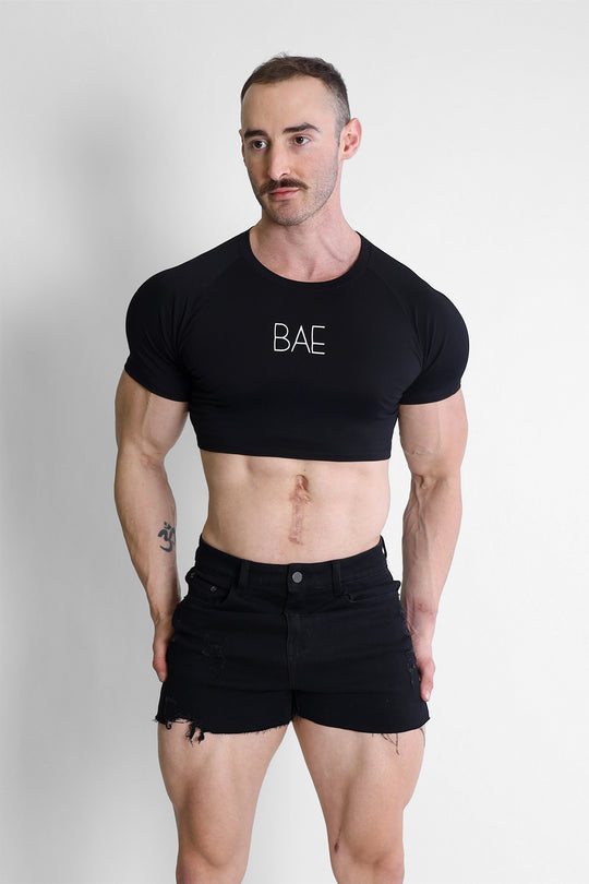 Muscle-Fit Crop Tee - Midnight Bae