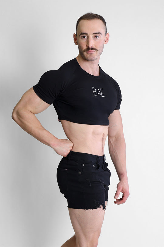 Muscle-Fit Crop Tee - Midnight Bae