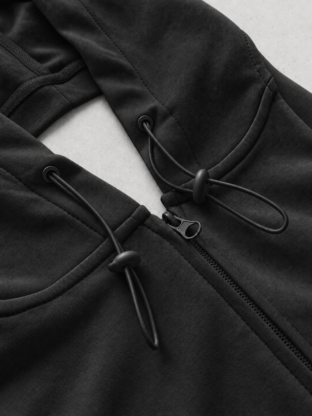 Open Back Sleeveless Hoodie - Midnight Black
