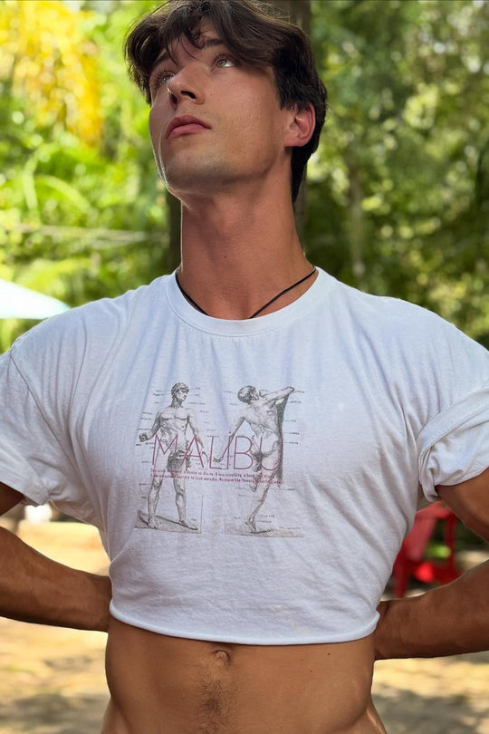 Vintage-Washed Drop-Shoulder Crop Tee - Anatomy