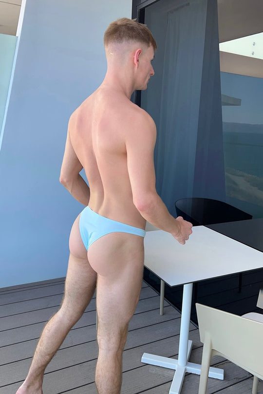 Voyage Low-Cut Swim Bikini Briefs for Men - Light Blue