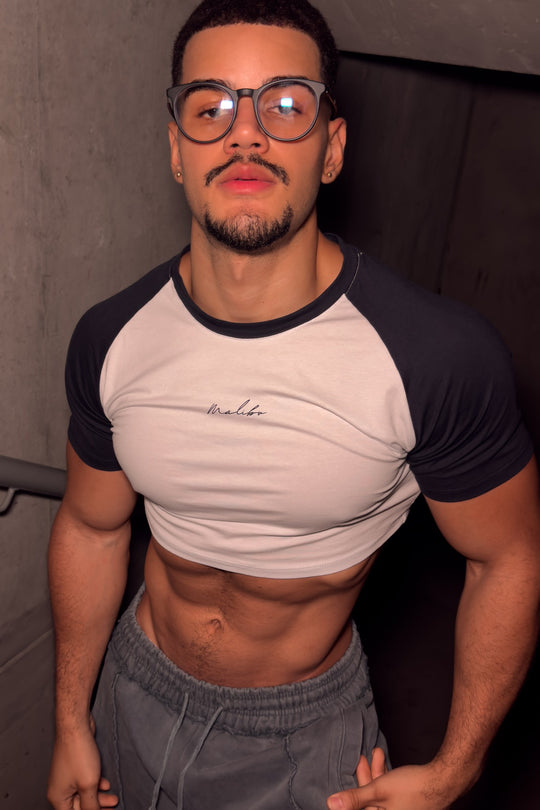 Muscle-Fit Crop Tee - Malibu Script