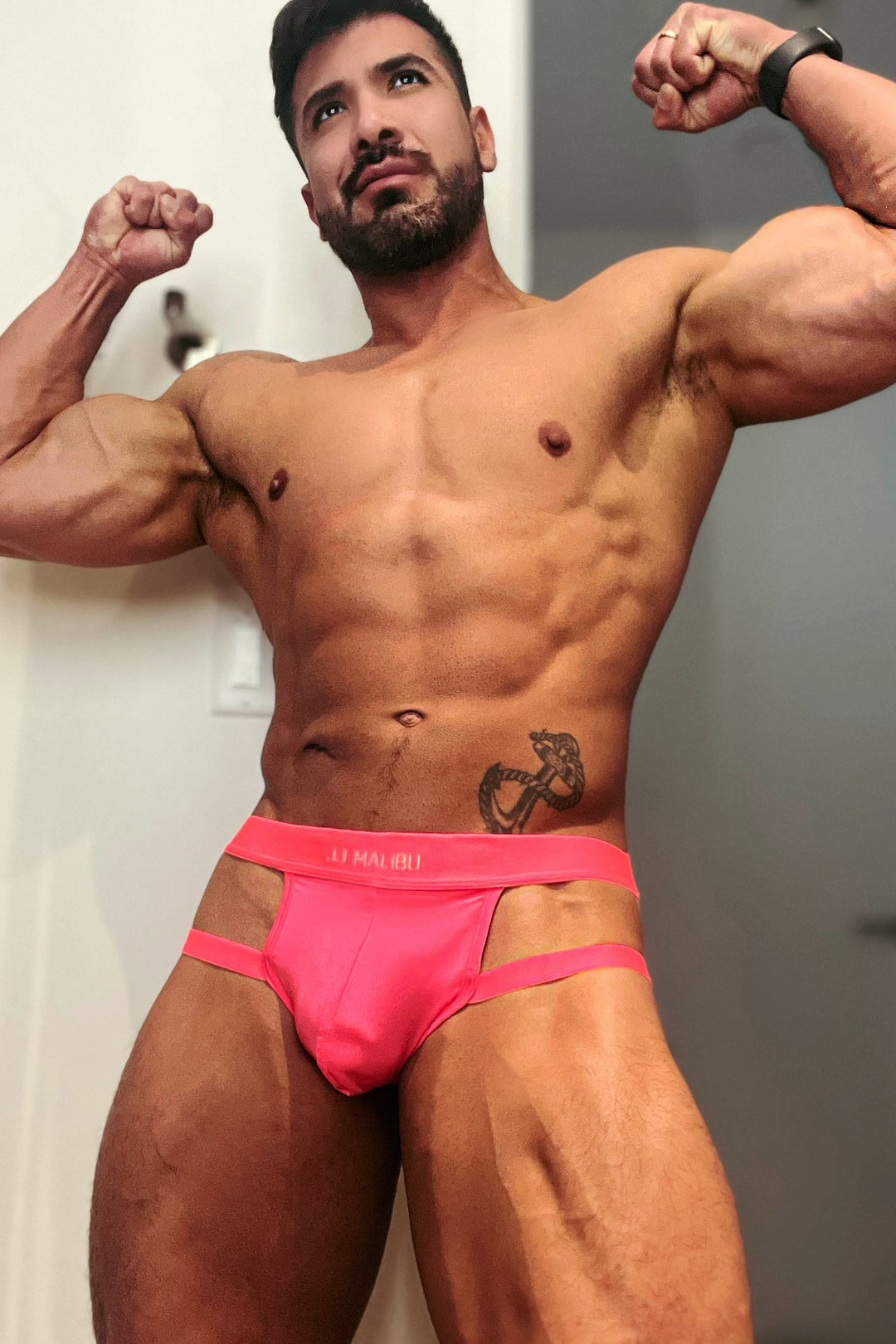 Host-or-Travel Adjustable Jock Thong - Neon Pink